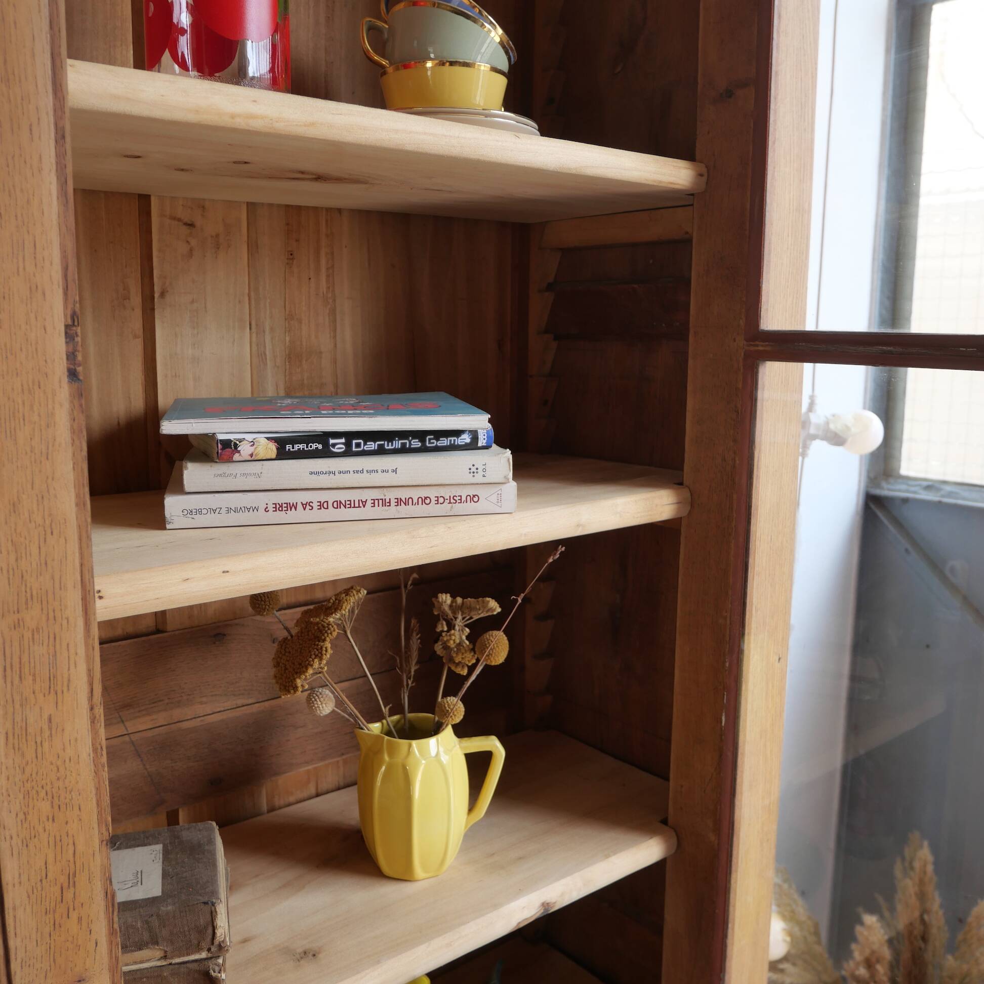Oak display cabinet bookcase