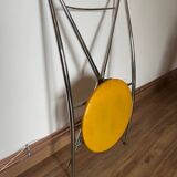 Chaise yamakado, chrome et skaï jaune