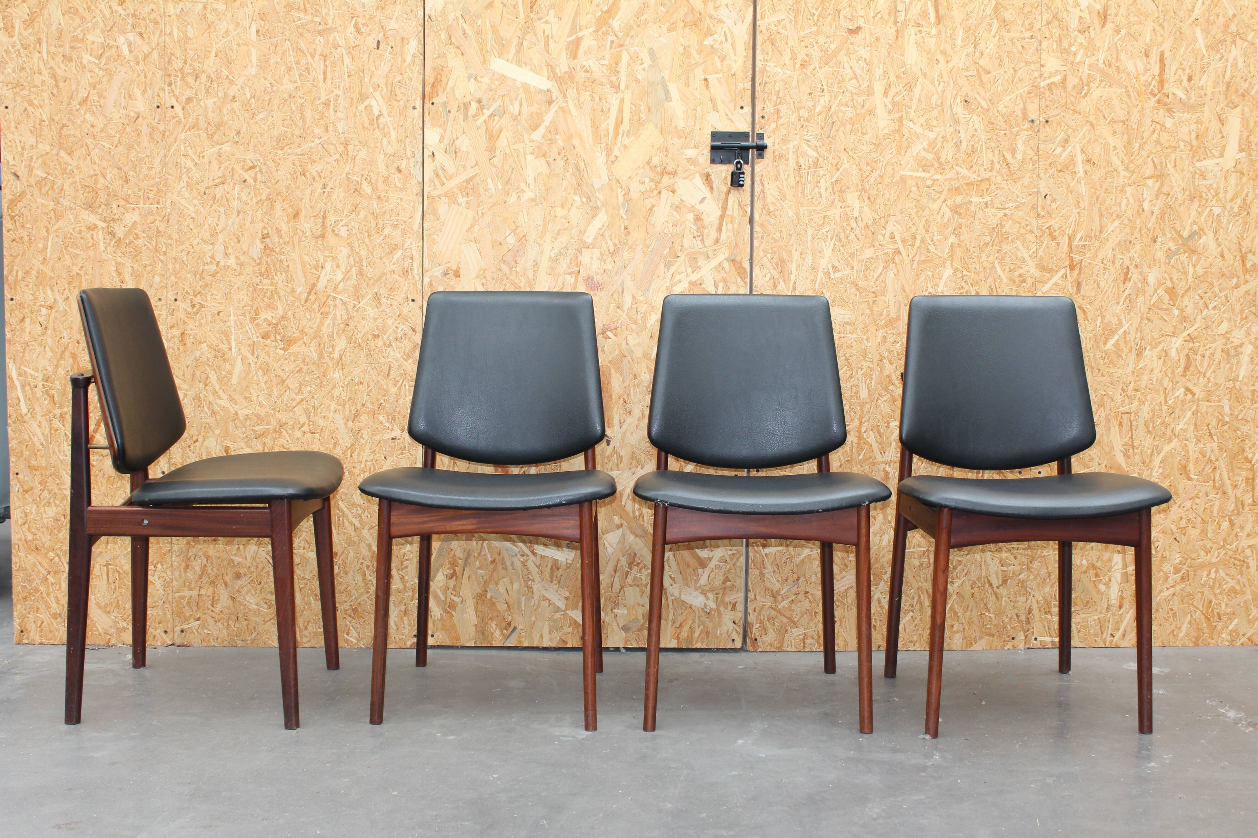 4 vintage Danish Arne Hovmand Olsen chairs