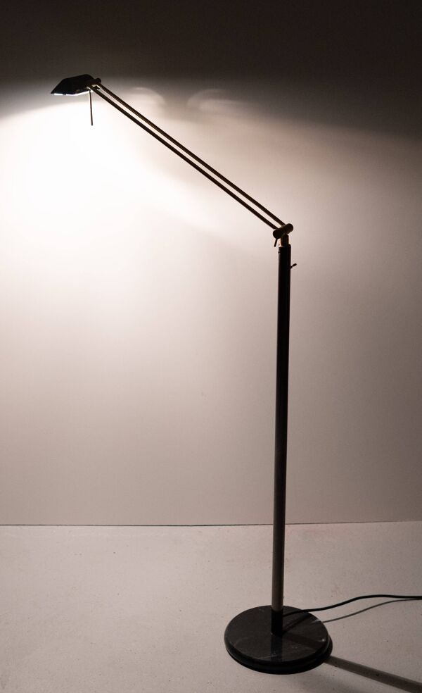 Lampadaire halogène Herda en marbre et métal, années 1980