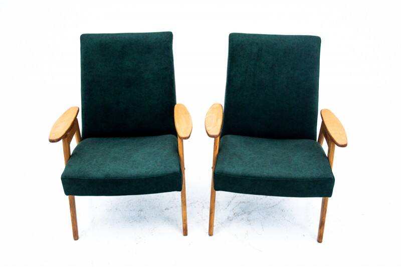 Two vintage green armchairs by Jaroslav Šmídek for Jitona, Czechoslovakia, 1960s
