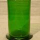 Cylinder vase in green glass ht 14.5 cm vintage 70's 80's