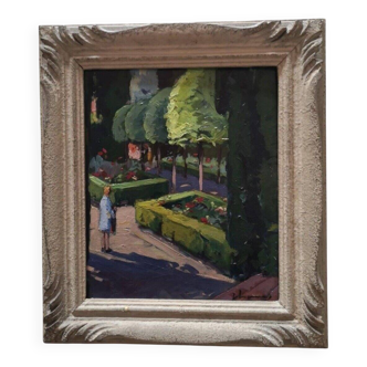 Original Impressionist Park Oil Painting