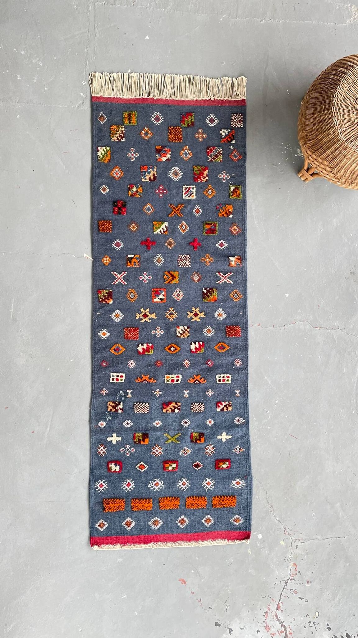 Berber Kilim Hallway Rug VINTAGE Velvet Patterns