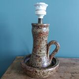 Puisaye pyrite stoneware lamp from the 70s