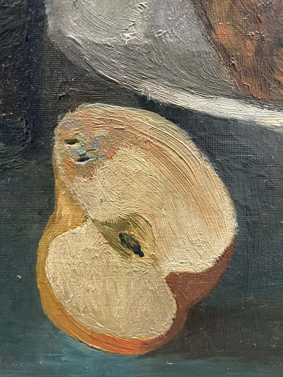 Painting old still life with pineapple twentieth