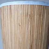 Lamp in glass and woven rattan