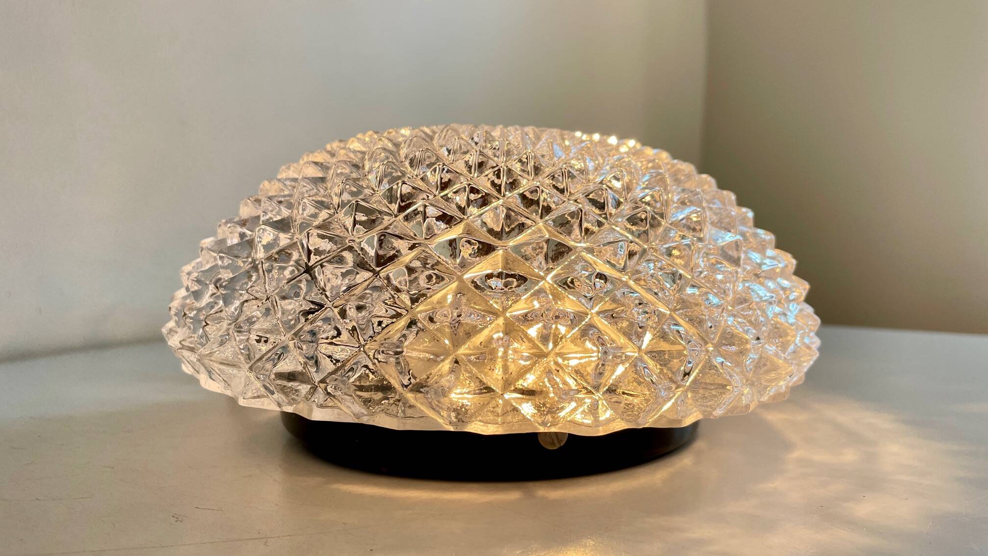 APPLIQUE Semi-Crystal Ceiling Light 1950s