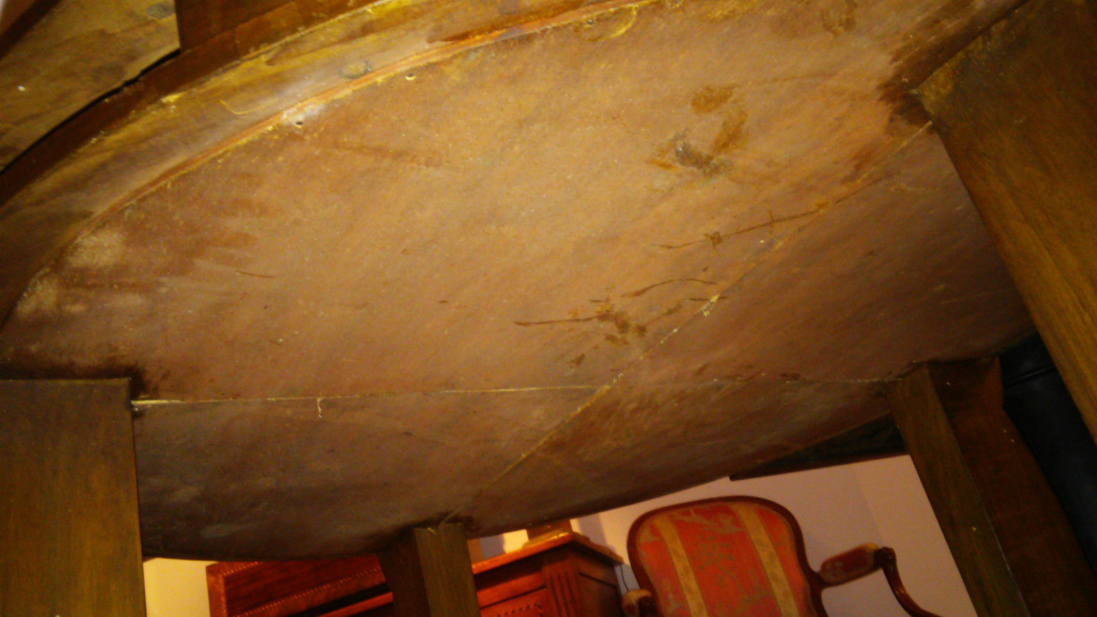 Jules Leleu pedestal mahogany and metal