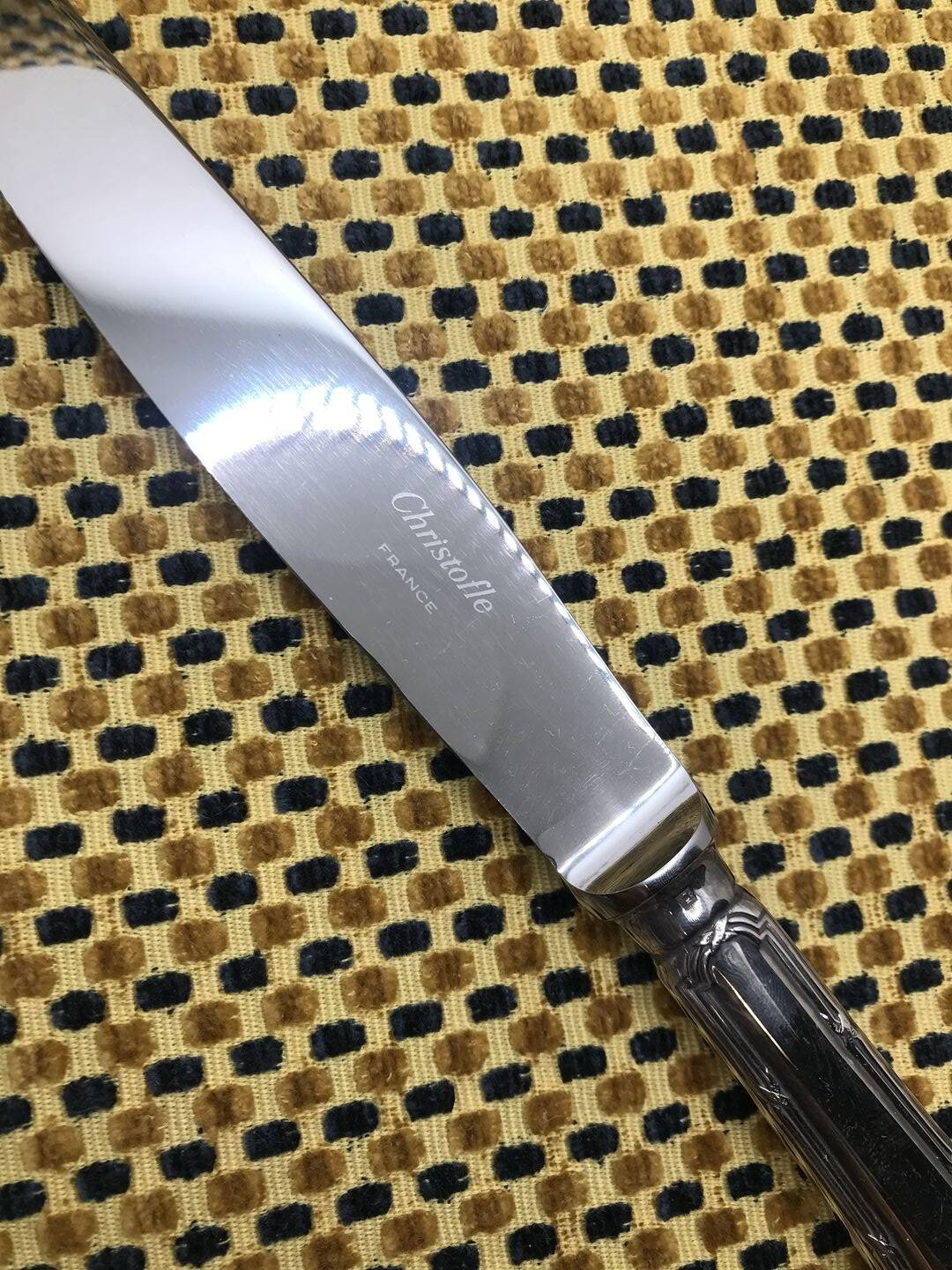 Christofle silver-plated knife, Rubans model