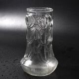 Vintage Pressed Glass Vase / Mid-Century Floral Pattern / Glass Union 1960s