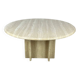 Round travertine coffee table