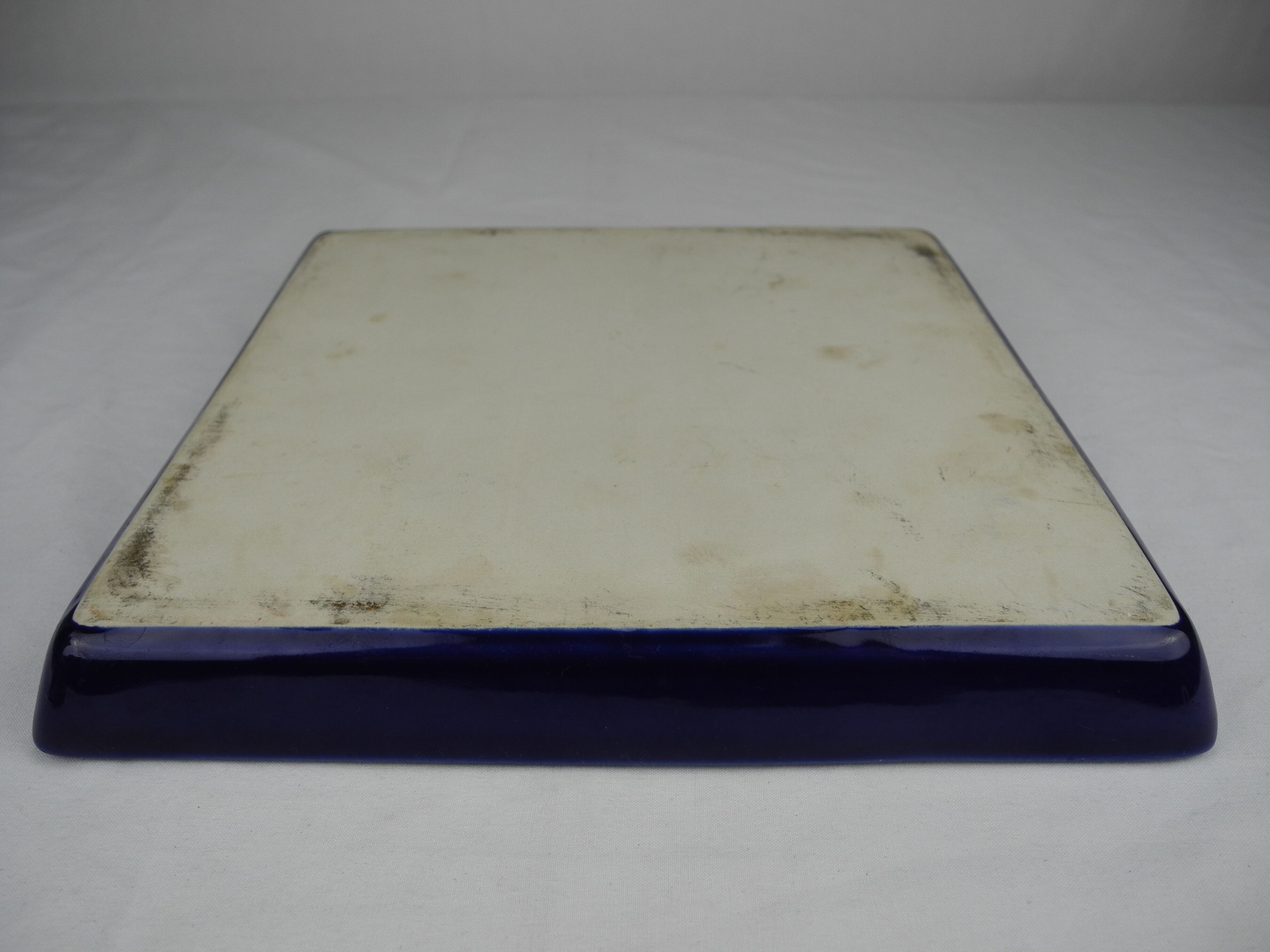 Old tile tray blue oven