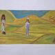 Saïd Aït Youssef (1920-1986) - Gouache sur papier - Personnages en campagne