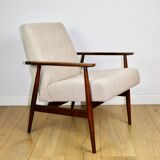 Armchair 'Lis', 1970s beige boucle design by Henryk Lis