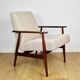 Armchair 'Lis', 1970s beige boucle design by Henryk Lis