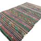 Tapis Kilim turc à rayures neutres