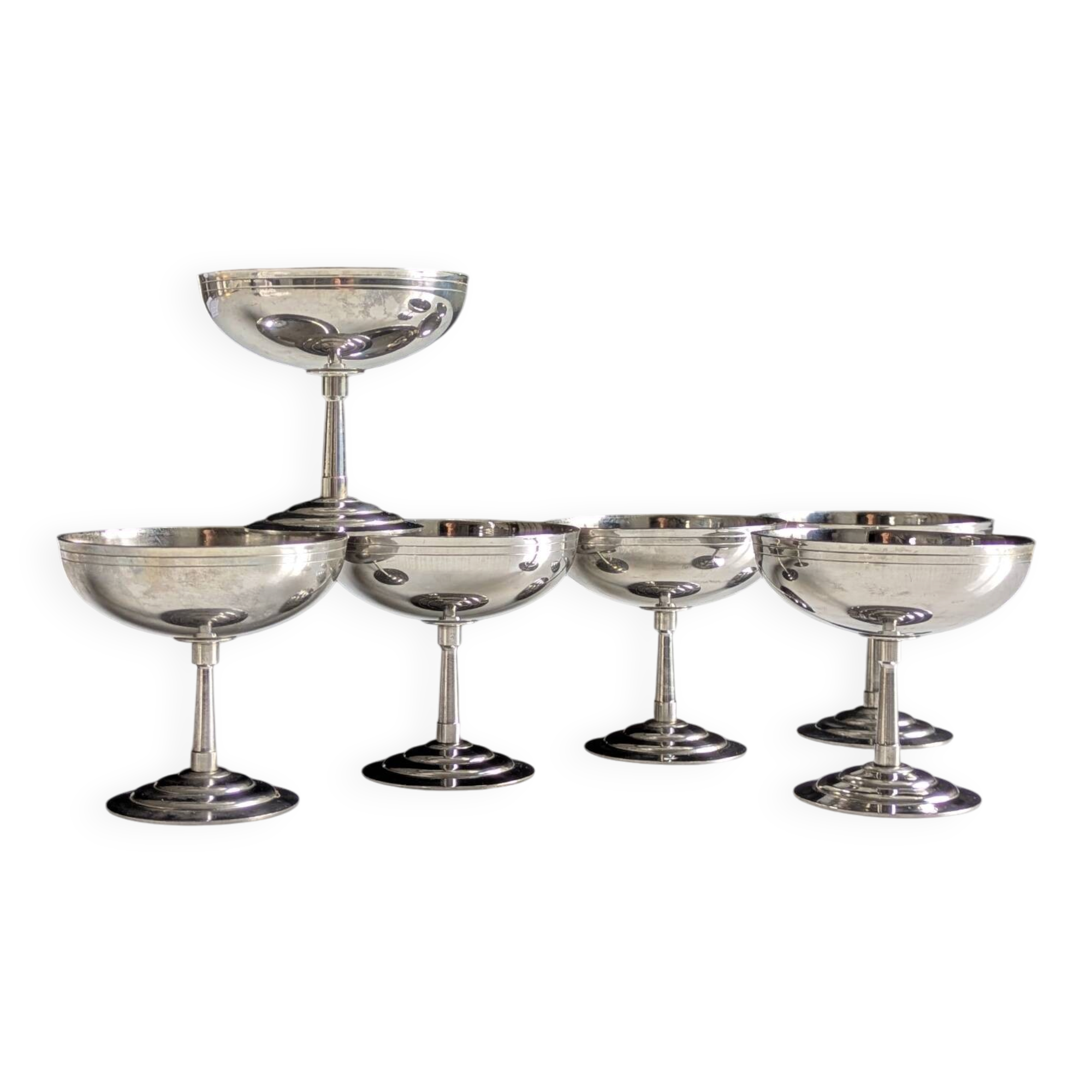 Suite de six coupes à glace/sorbet par Rémy Letang  70'