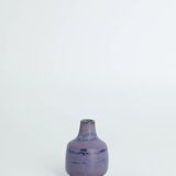 Small MidCentury Swedish Modern Collectible Brown & Purple Stoneware Vases by Gunnar Borg , Set of 4