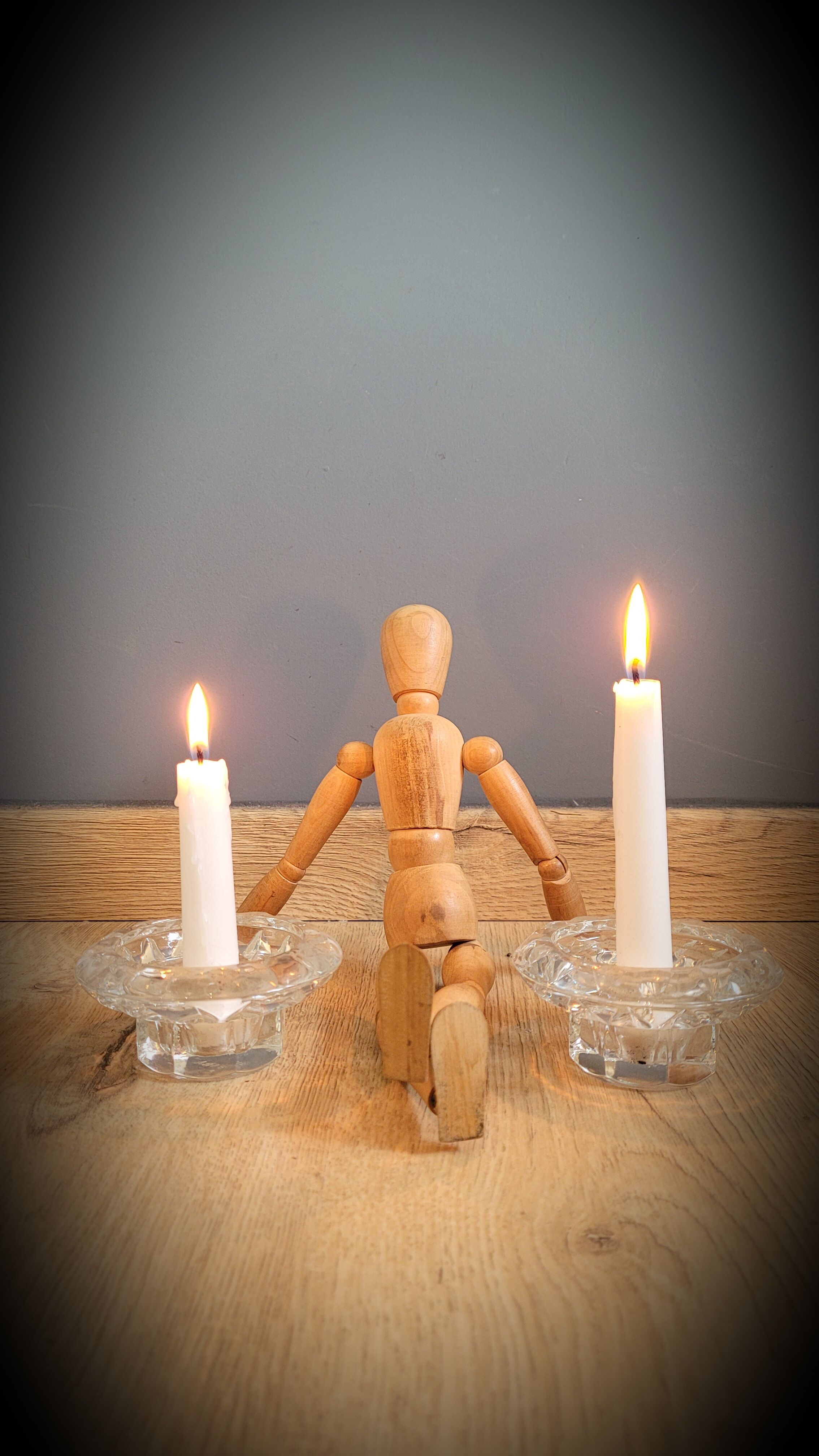 Duo candlesticks glass reims 2