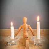 Duo candlesticks glass reims 2