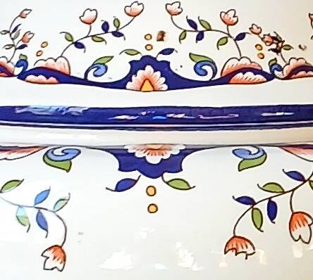 2 apothecary jars & candy box "old Rouen", circa 1960