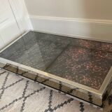 Table basse lumineuse vintage, miroir, chrome et fibre optique