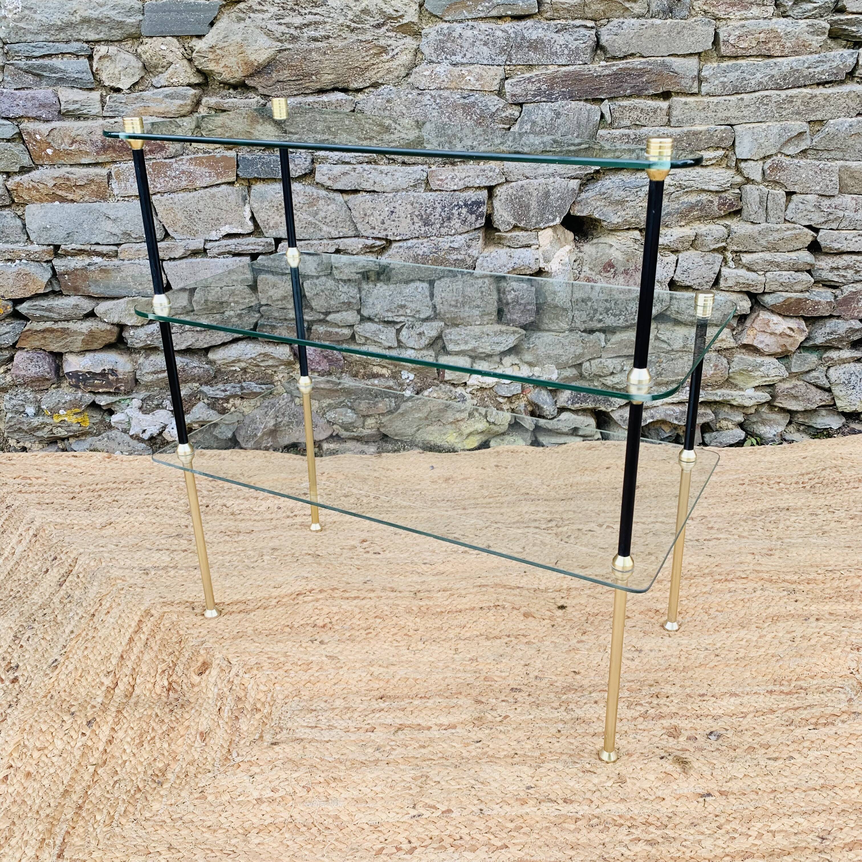 Vintage glass shelf from the 50s/60s