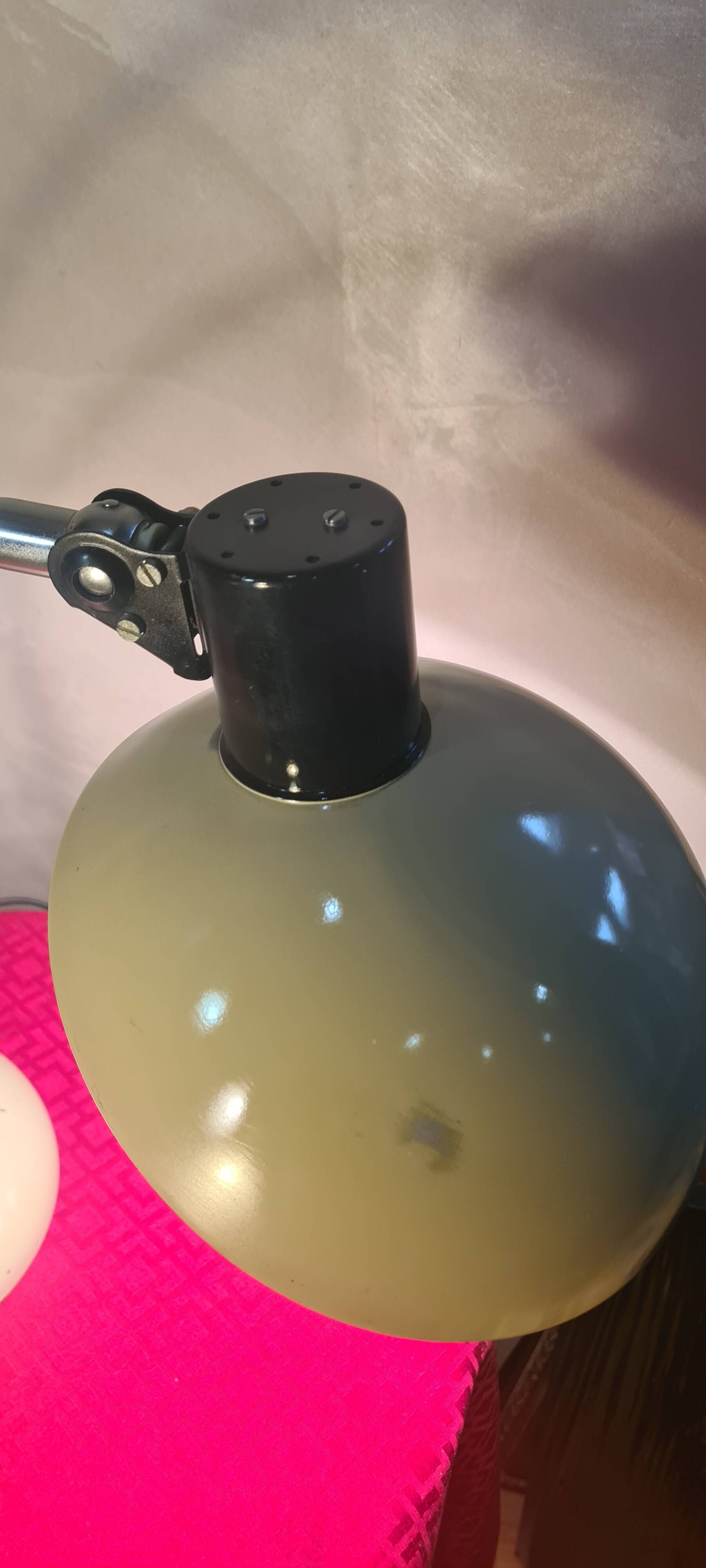 flexible desk lamp chome ok 1960 beautiful patina 50x45 very beautiful