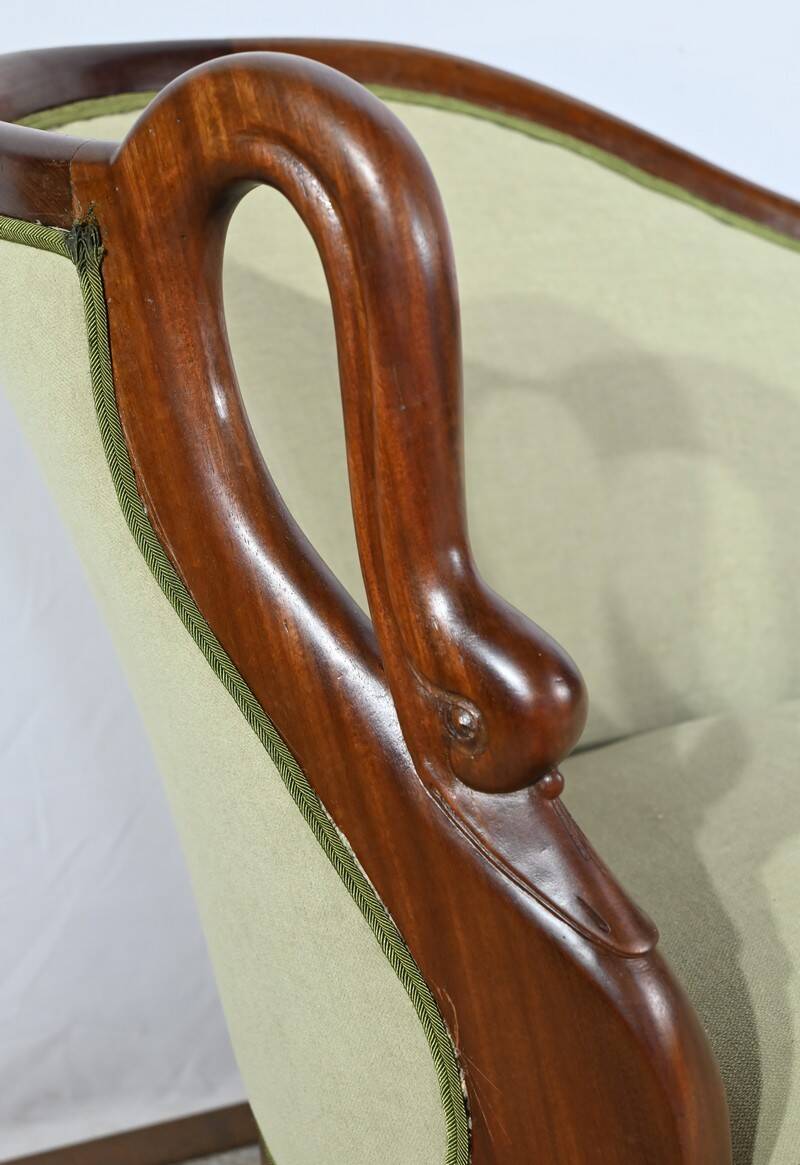 Small Mahogany Backsplash Daybed, Return from Egypt Style – Early 20th Century