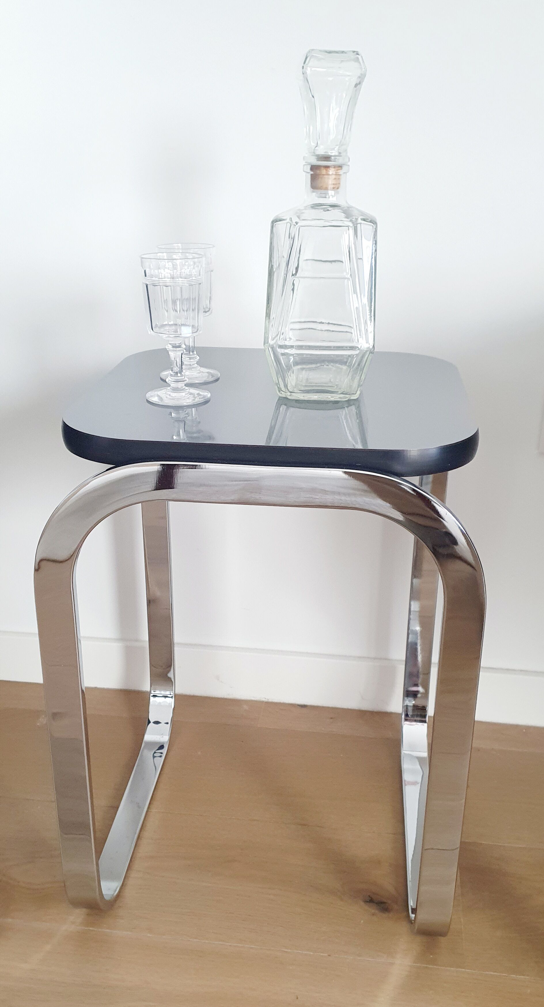 Bauhaus style chrome side table
