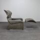 Vela Alta leather lounge chair and ottoman by Giovanni Offredi for Saporiti, Italy, 1970s