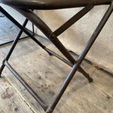 Folding industrial metal chair