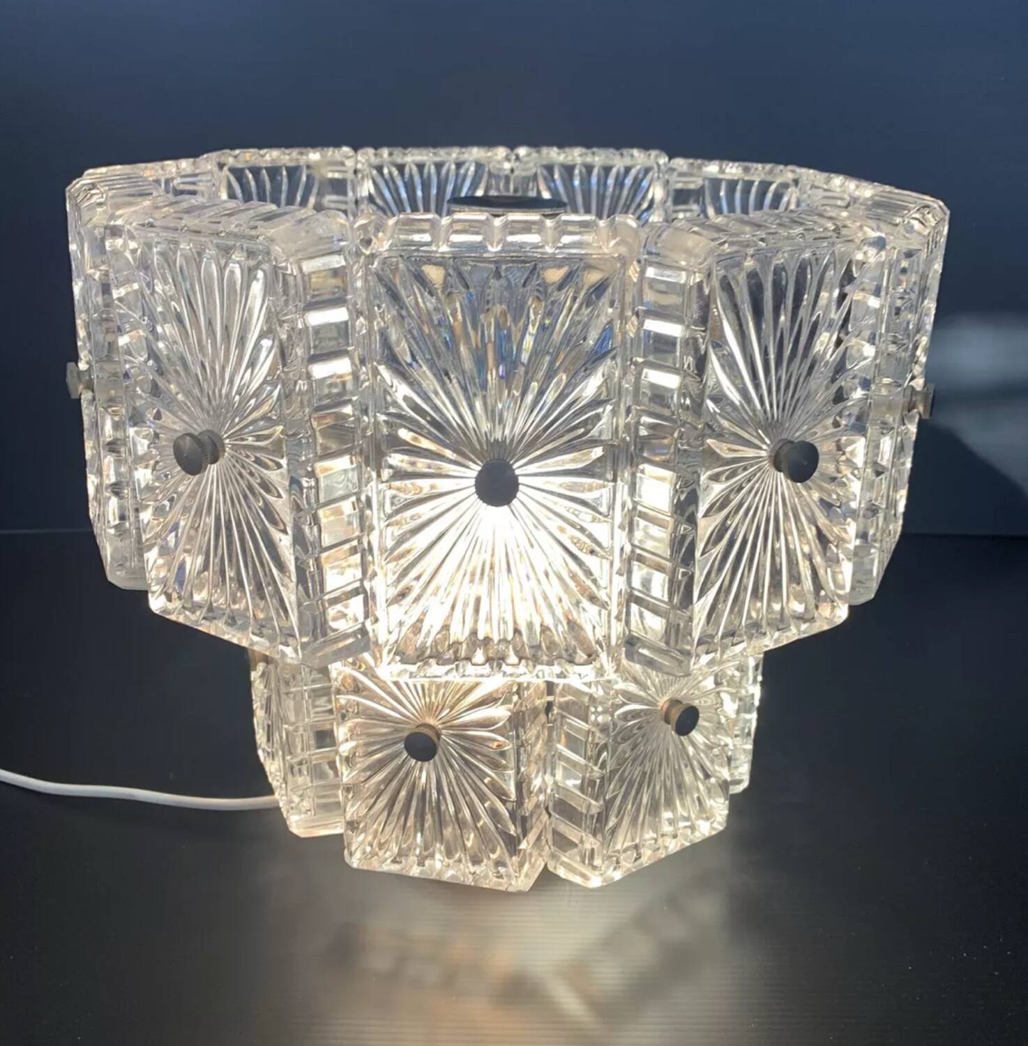 3-light crystal lamp, Italy 1960