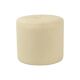 Vintage round wooden pouf skai cream color off white 38cm