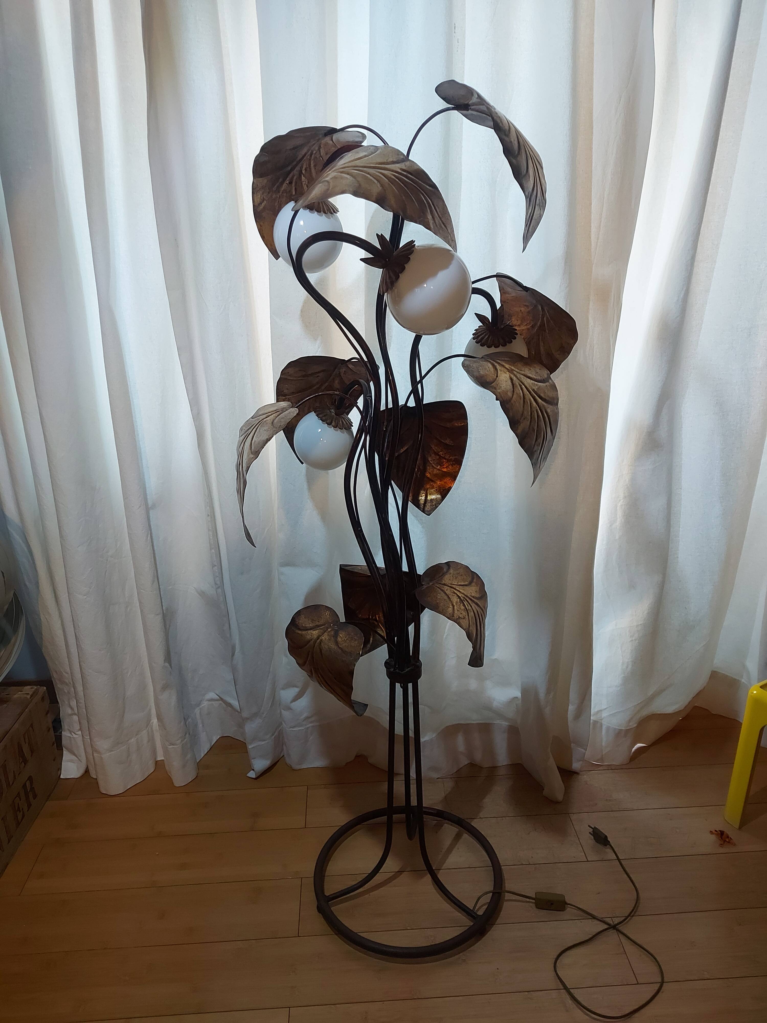 Floor lamp rhubarb leaf 70s