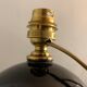 Pair of feet of black opaline art deco lamps