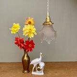 Vintage art deco tulip ride in frosted glass, flower shape