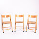 Italian vintage woven straw beech folding chairs, 1960s