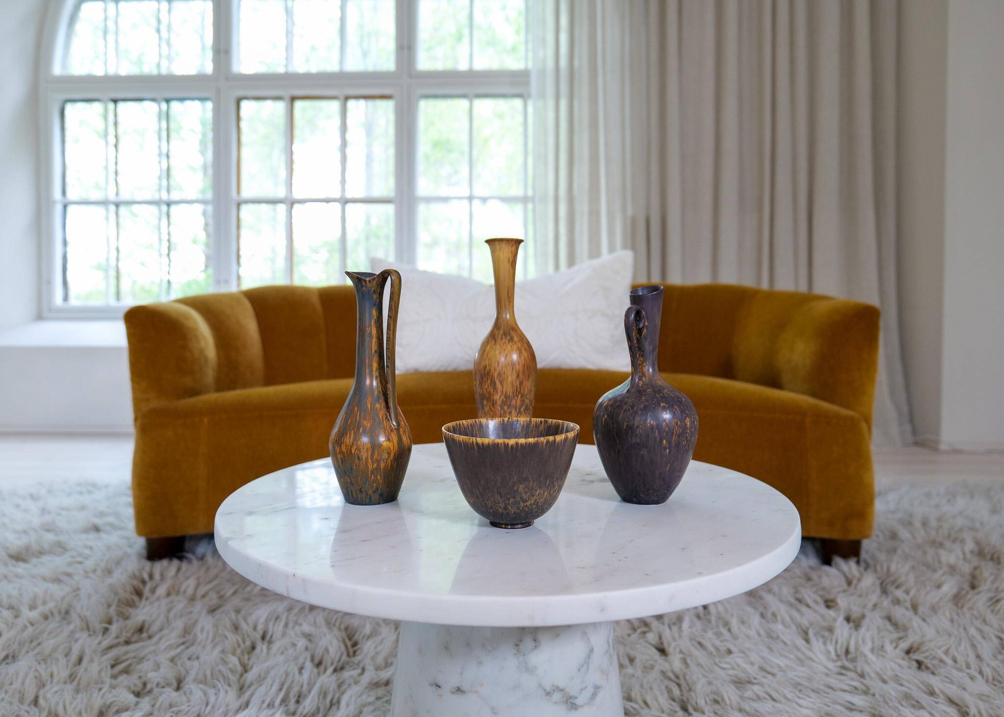 Collection of 4 Ceramic Vases by Gunnar Nylund Rörstrand Sweden, 1950s