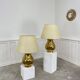 Pair of large vintage brass lamps