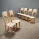 Beech chairs with faux leather from the 1960s.
