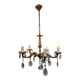 5-light Louis XV bronze and brass chandelier