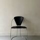 Cantilever wire chair in metal and black leather - Linda de Arrben, Italy 80