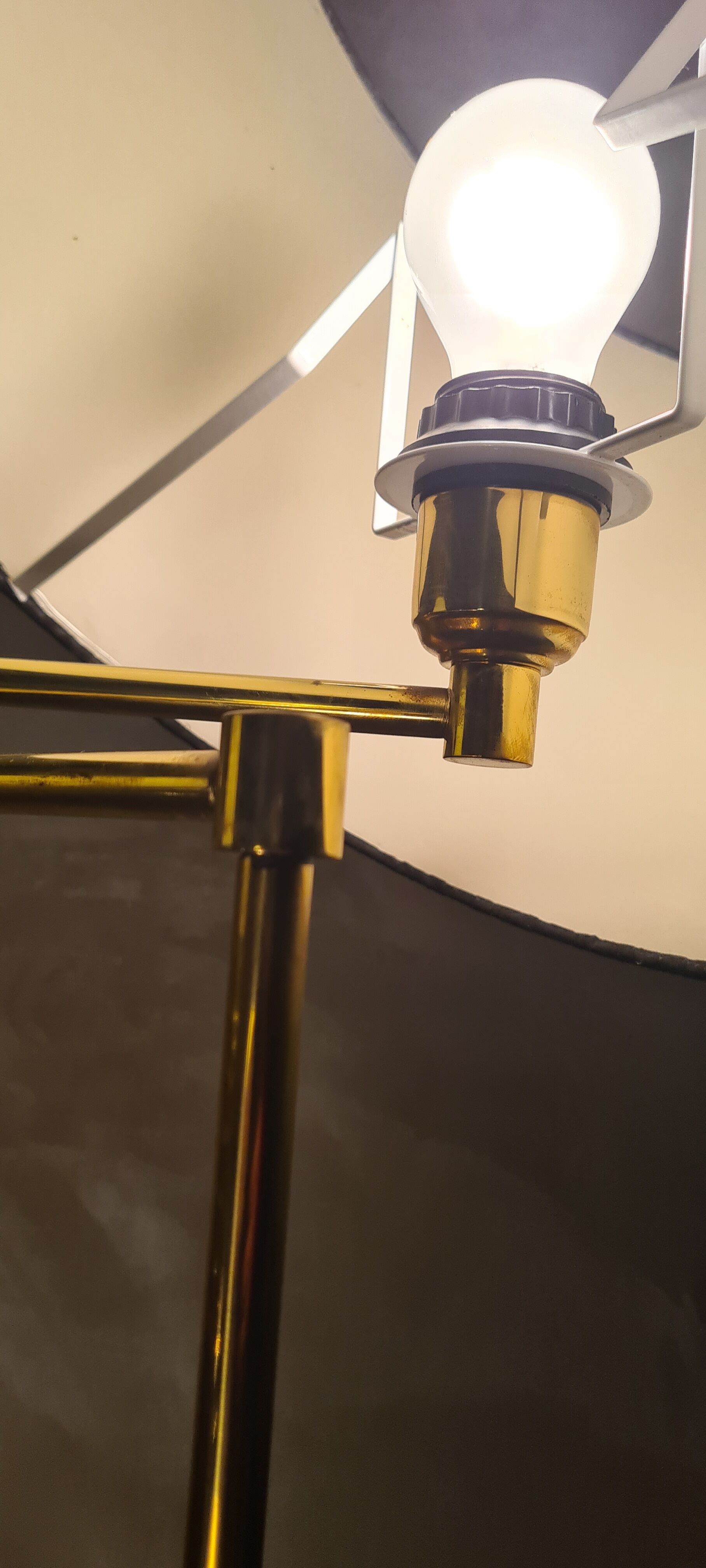 Floor lamp chrome gold e-reader deluxe on stand vintage 1980 adjustable height and tilt