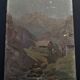 Painting oil on panel landscape mountains early twentieth