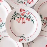 6 St Amandinoise plates “Peg” bellflower collection