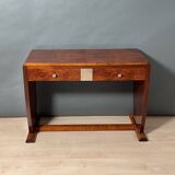 Art Deco Console Table in Thuja Roots, Birch and Silver-Plate, France, 1925