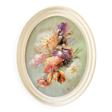 Large oval serving tray with floral patterns Melform