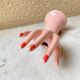 Vase baguier hand ceramic vintage pink 70s